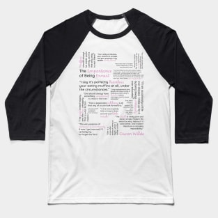 The importance of being Ernest Quote Collage Baseball T-Shirt